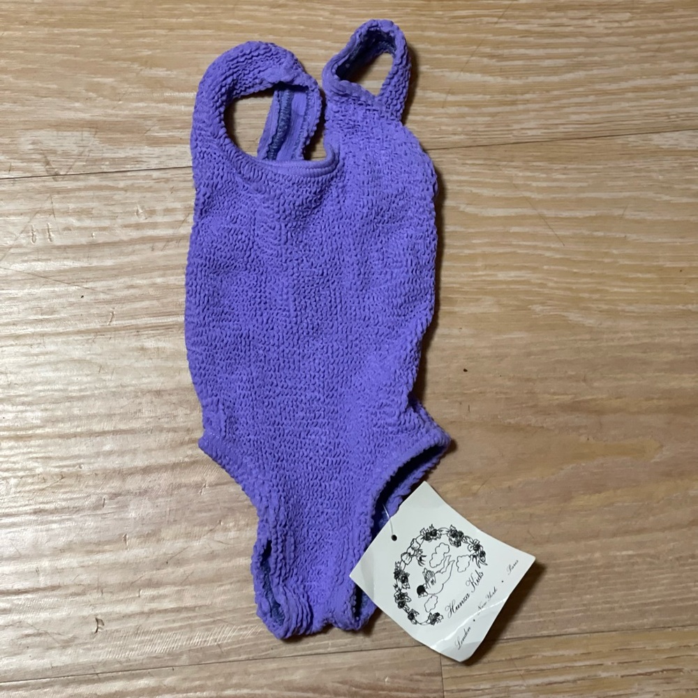 Hunza G Kids Girl purple One Piece Swimsuit